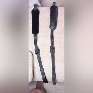 “Handcrafted Black Cowhide Rifle Strap – Water Buffalo Padded Back,